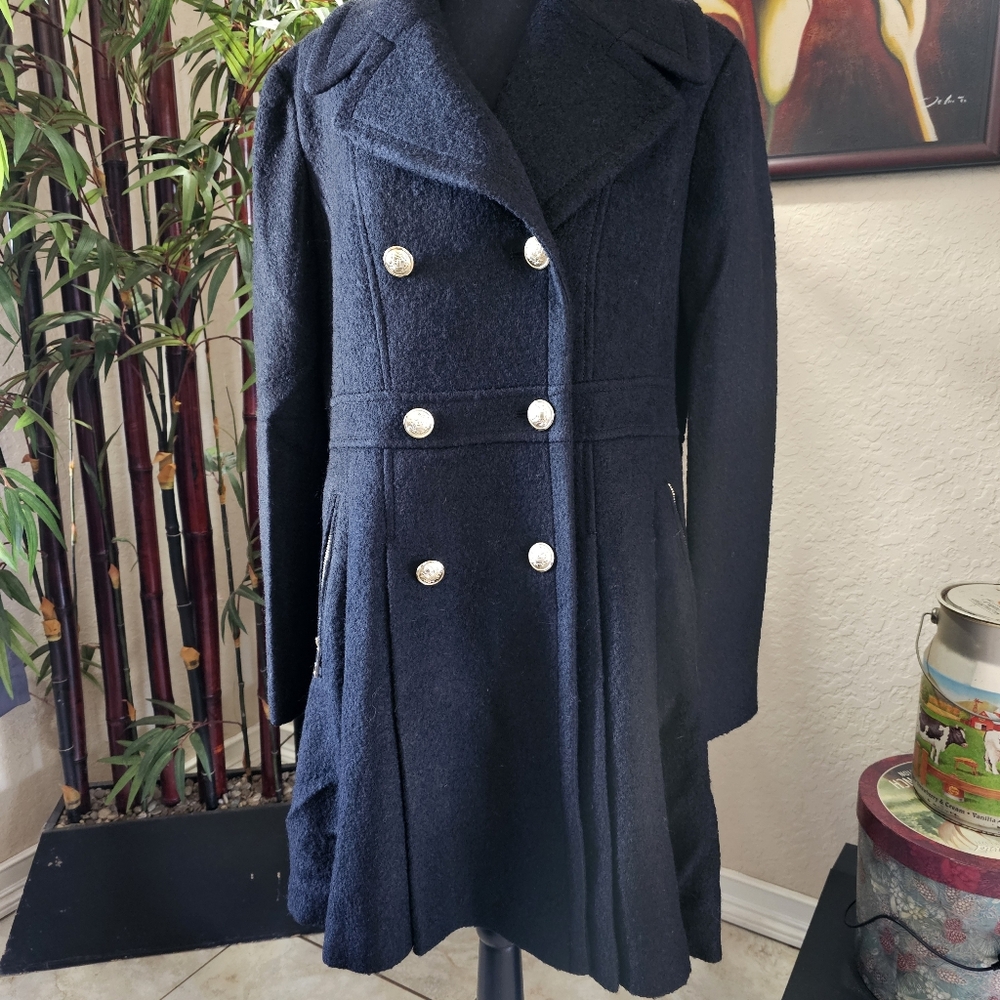 Double Breasted Skirted Peacoat Jacket/Coat
